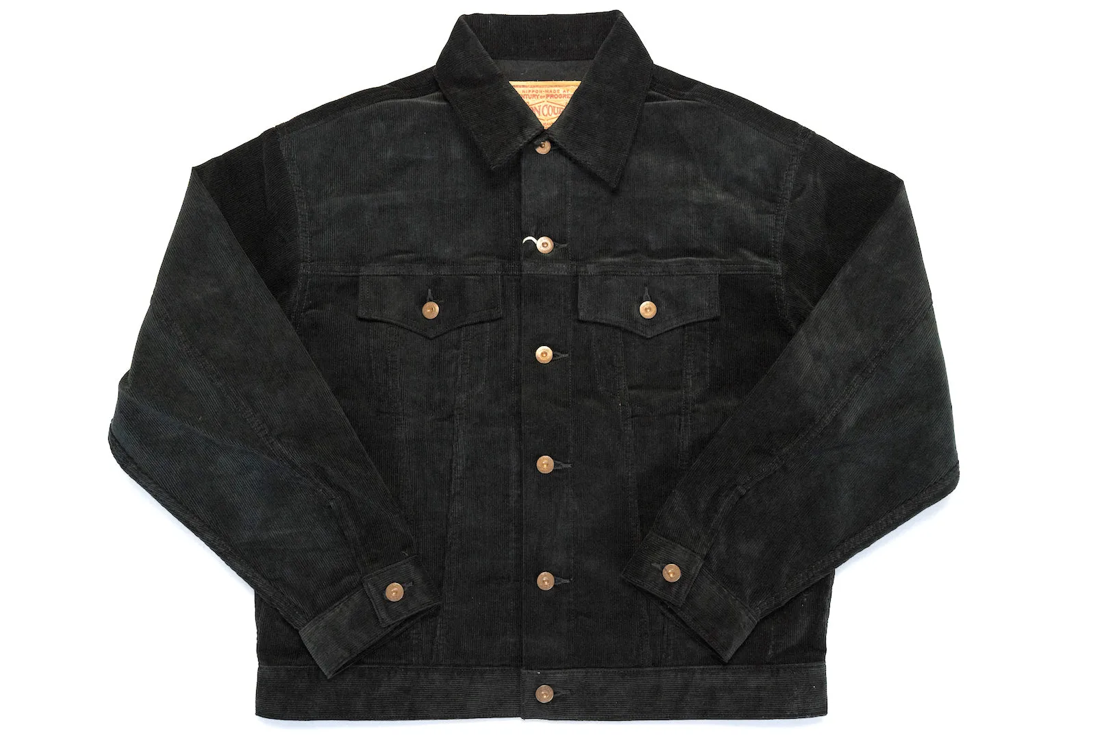Boncoura Heavyweight Corduroy Trucker Jacket (Black)
