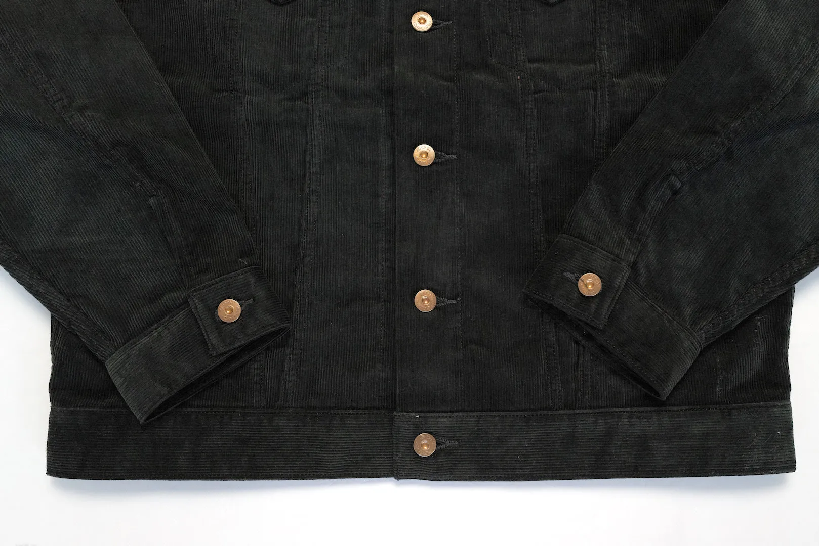 Boncoura Heavyweight Corduroy Trucker Jacket (Black)