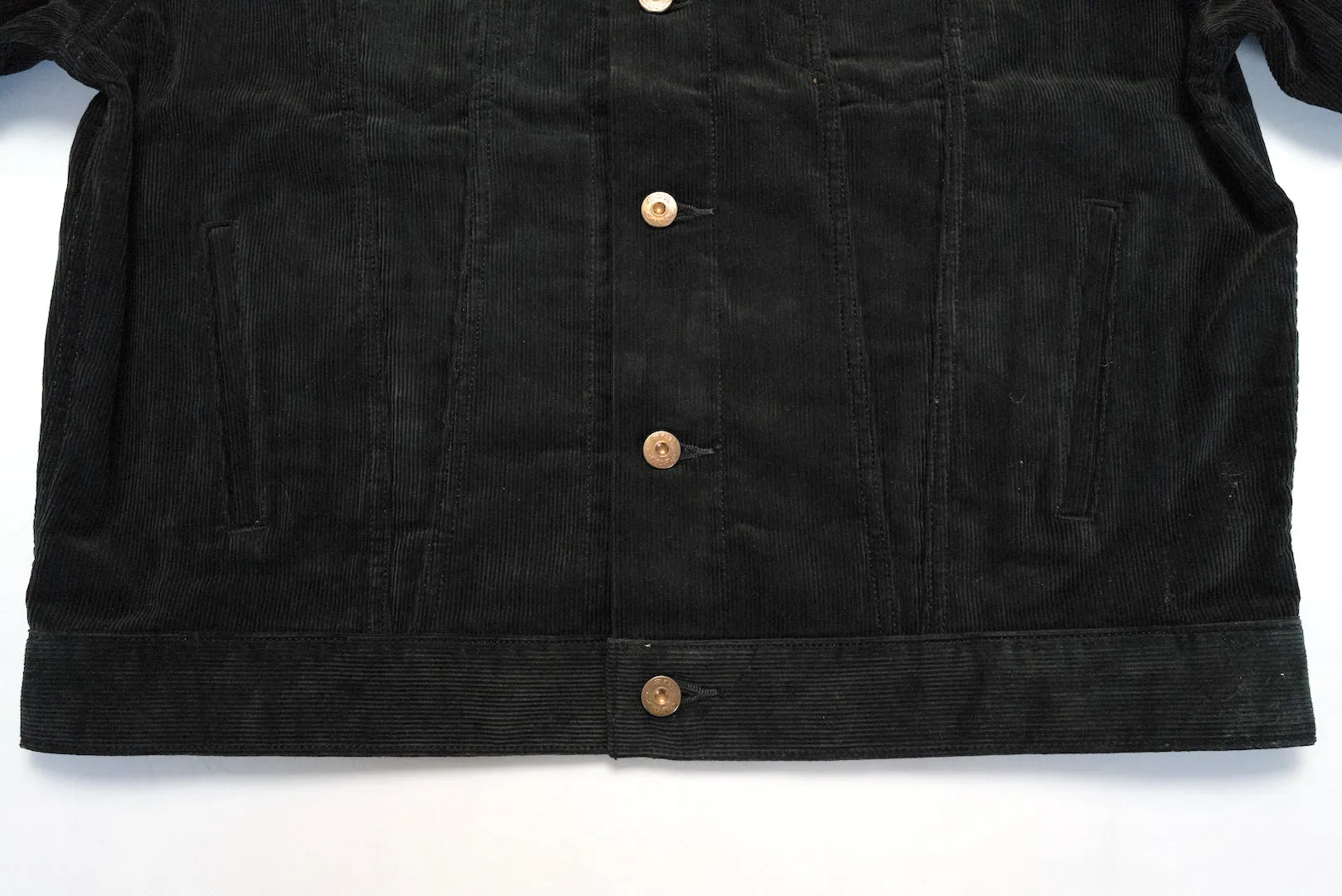 Boncoura Heavyweight Corduroy Trucker Jacket (Black)