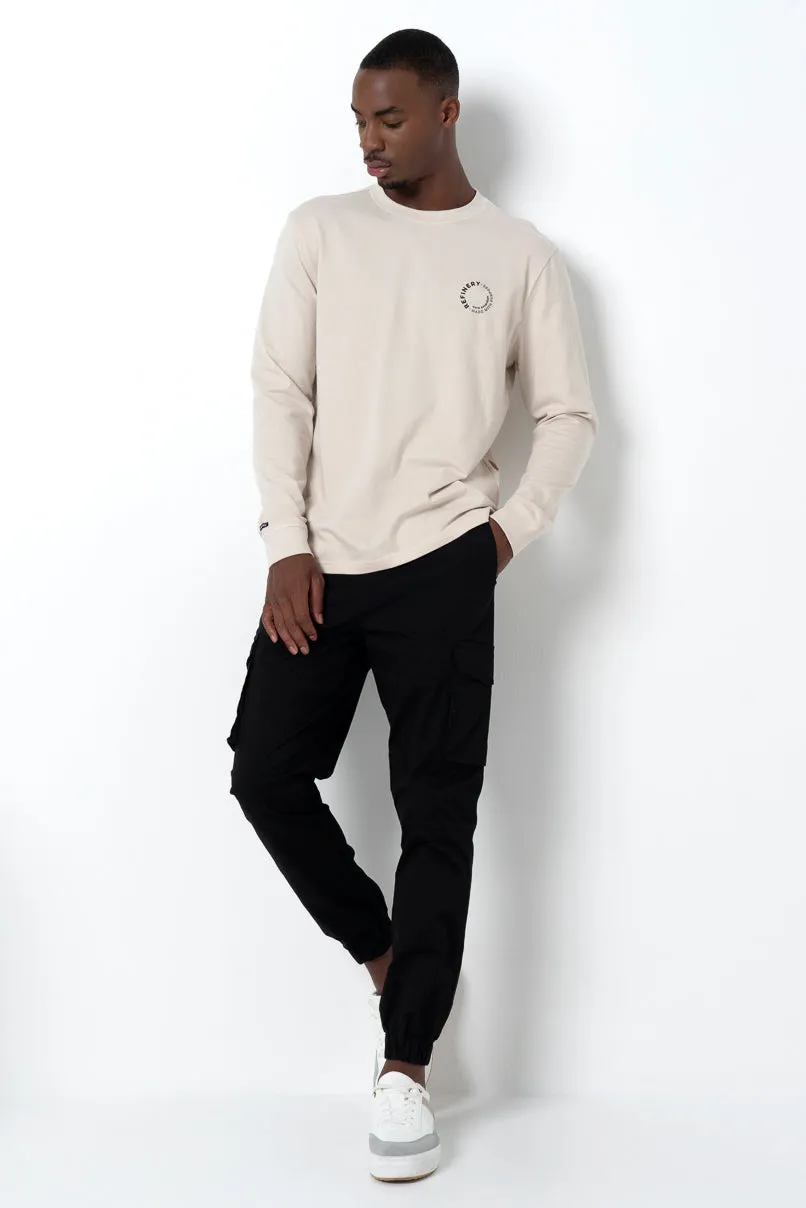 Branded Long Sleeve T-Shirt _ 157007 _ Cement
