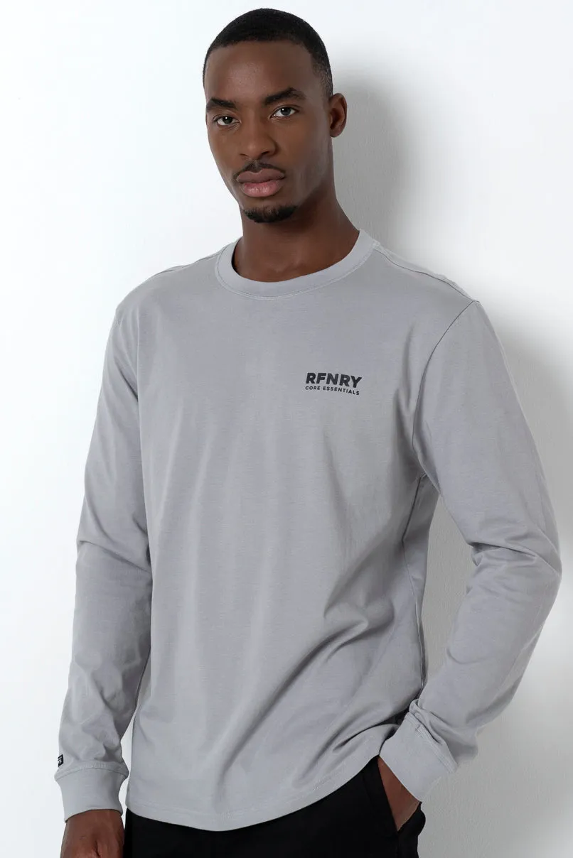 Branded Long Sleeve T-Shirt _ 157008 _ Grey