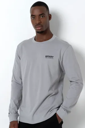 Branded Long Sleeve T-Shirt _ 157008 _ Grey