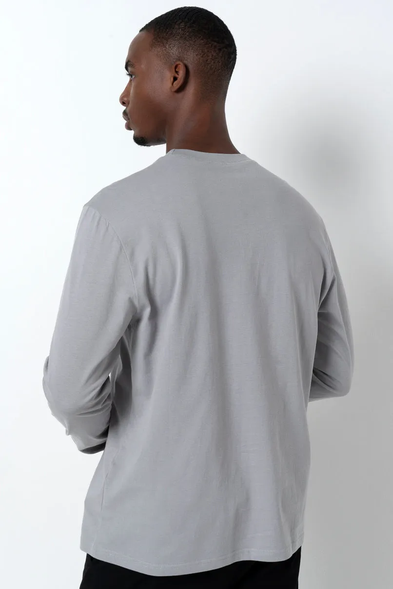 Branded Long Sleeve T-Shirt _ 157008 _ Grey