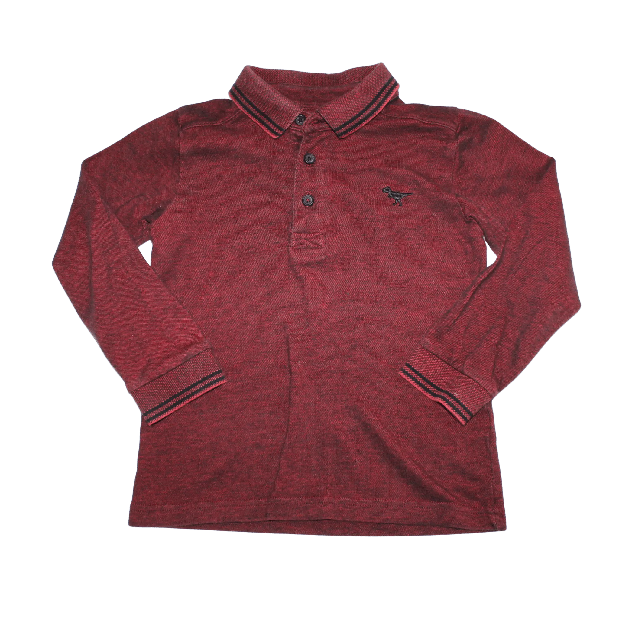 Burgundy Polo Long Sleeve Tee