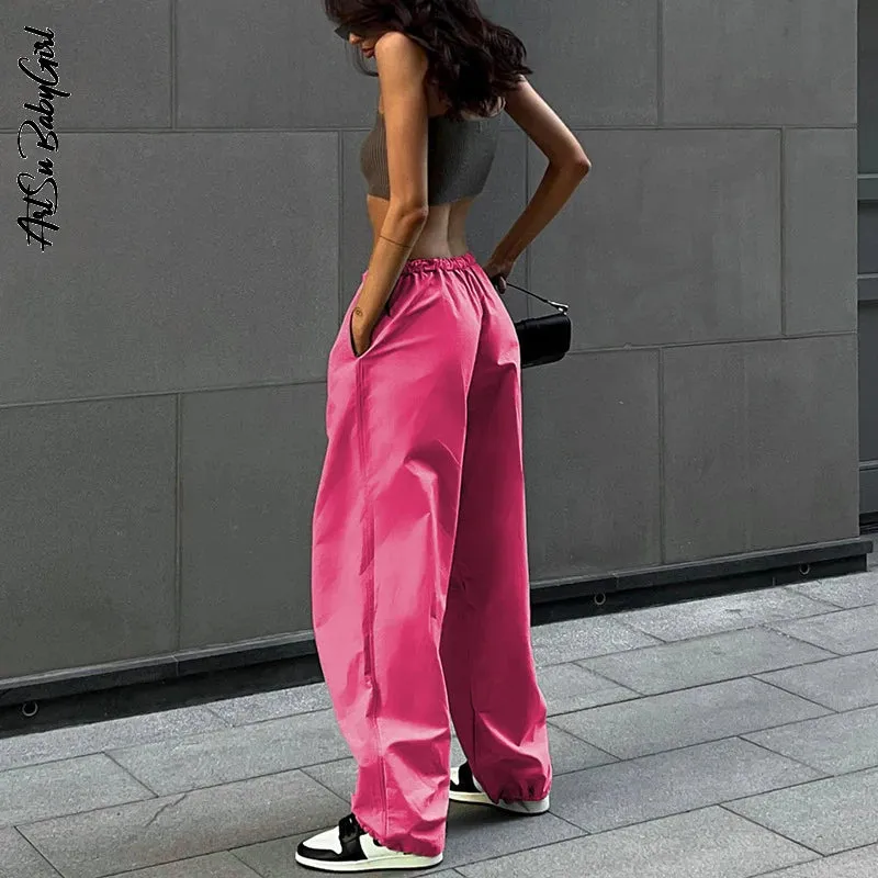 Cargo Pants Y2K Clothes Loose Drawstring Low Waist Joggers