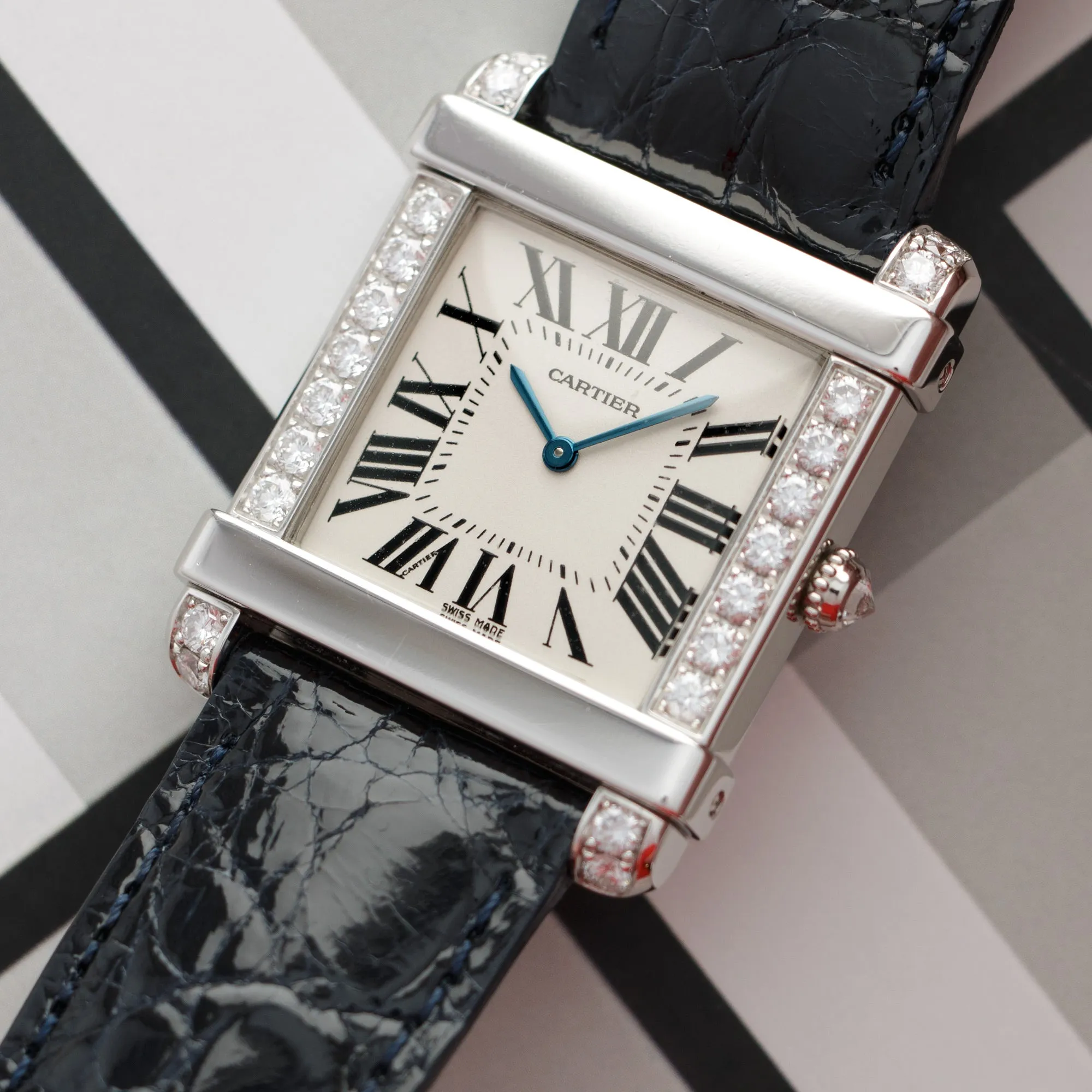 Cartier Platinum and Diamond Tank Chinoise Ref. 2685