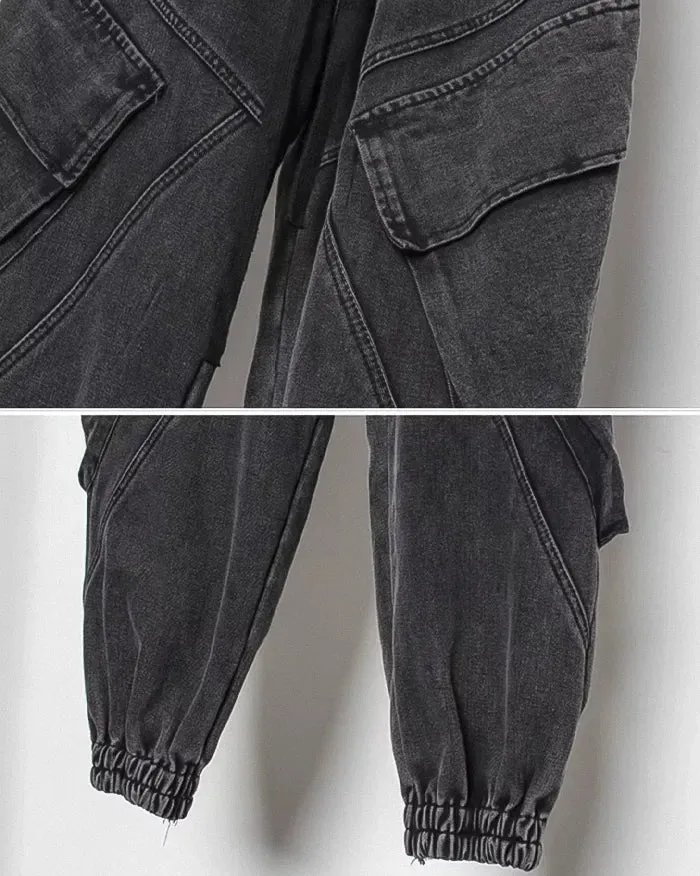 Chic Black Washed Trousers