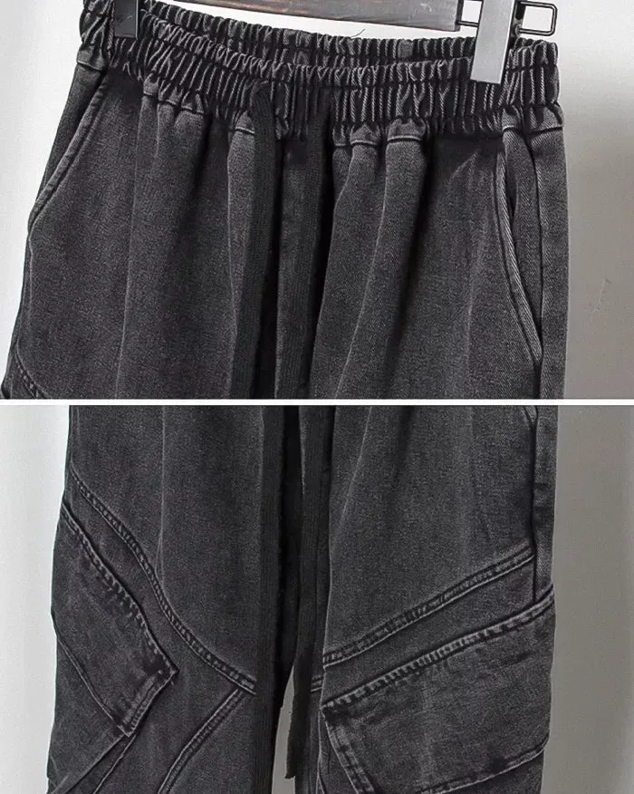 Chic Black Washed Trousers