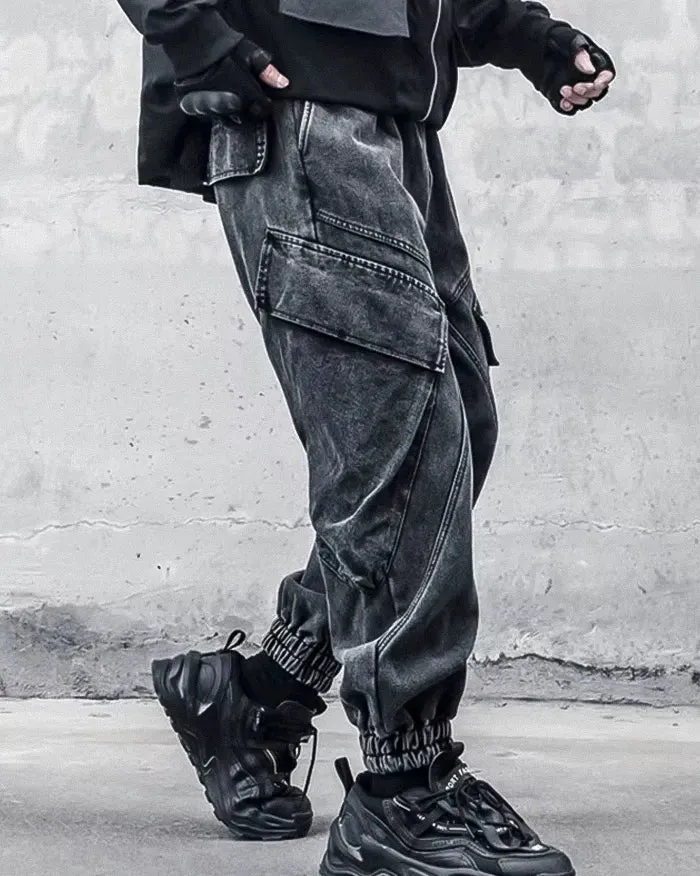 Chic Black Washed Trousers