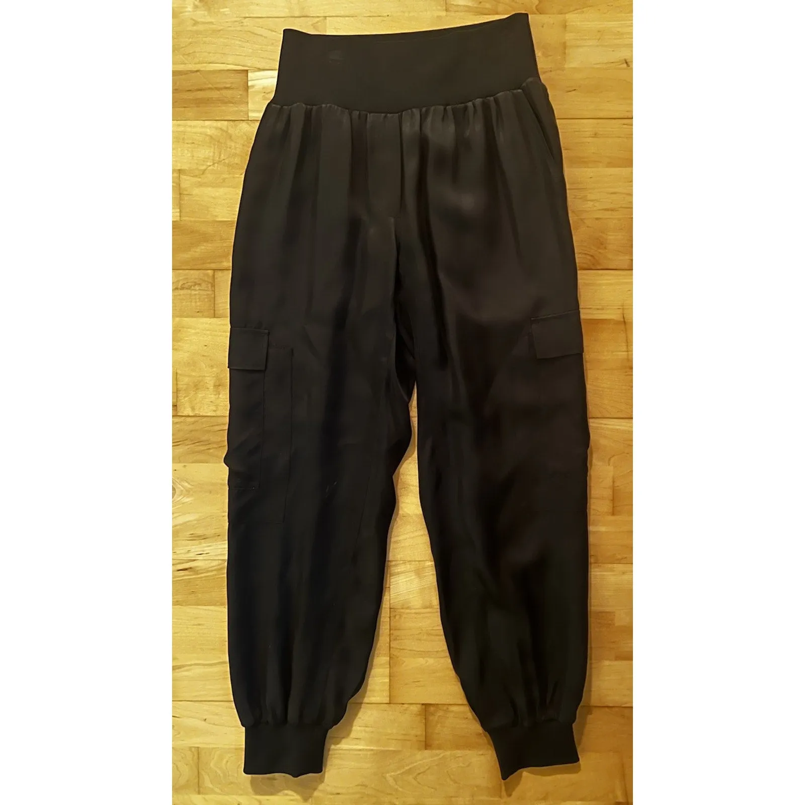 Cinq à Sept Women's Giles Twill Cargo Joggers – Black, Size Small