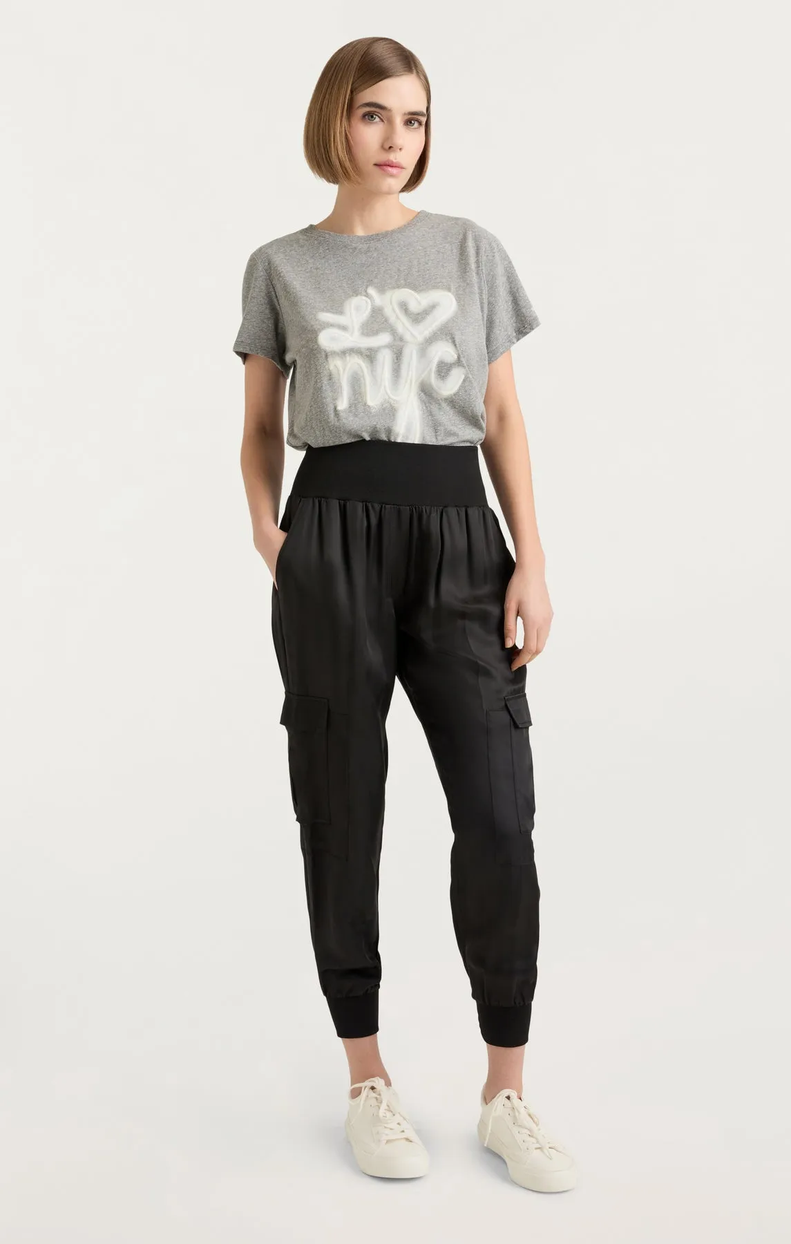Cinq à Sept Women's Giles Twill Cargo Joggers – Black, Size Small