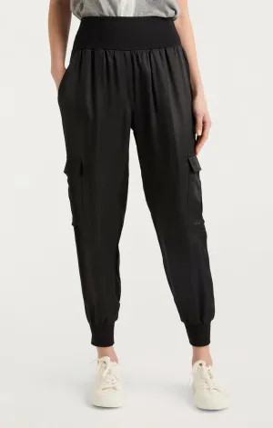 Cinq à Sept Women's Giles Twill Cargo Joggers – Black, Size Small