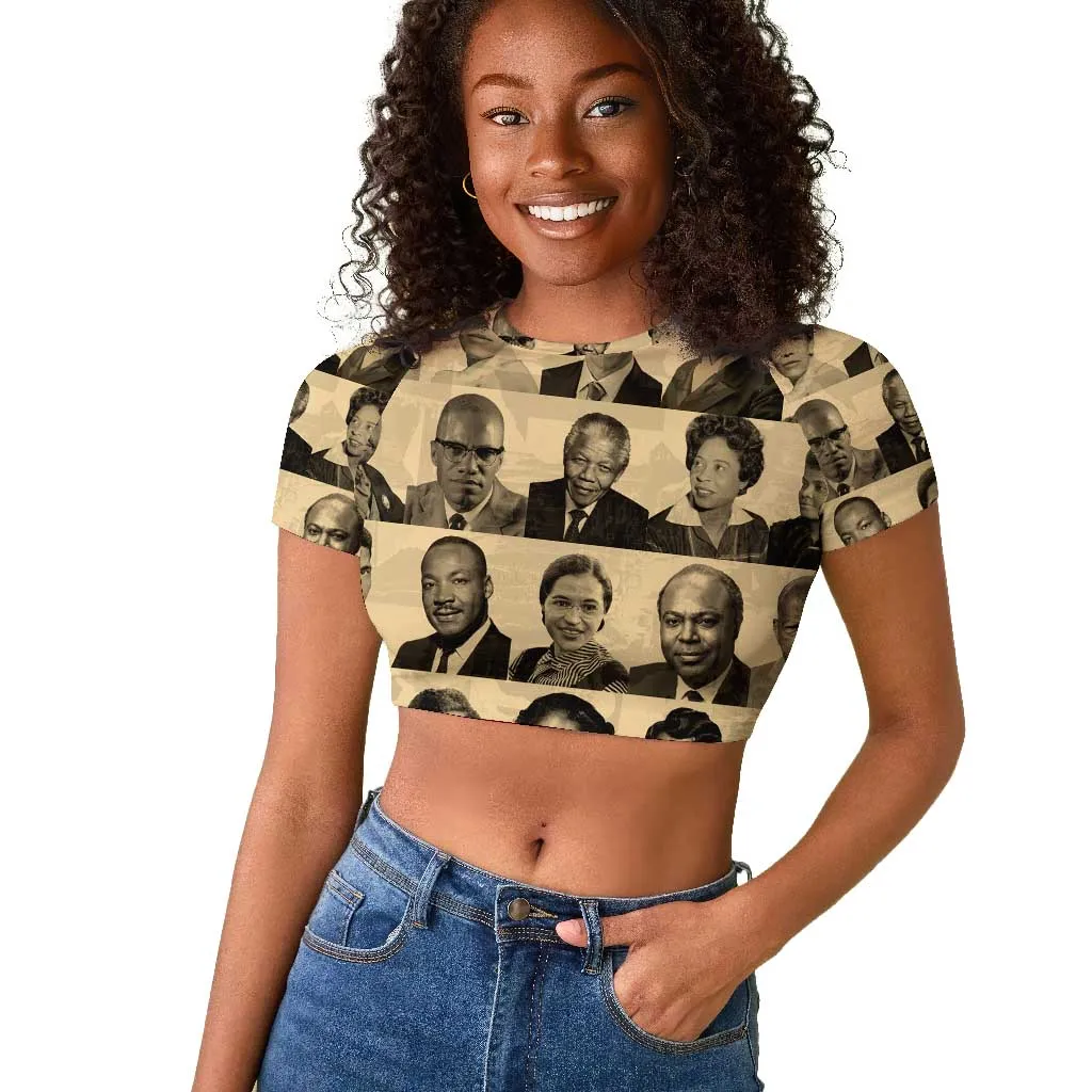 Civil Rights Leaders Raglan Cropped T shirt African-American DT02