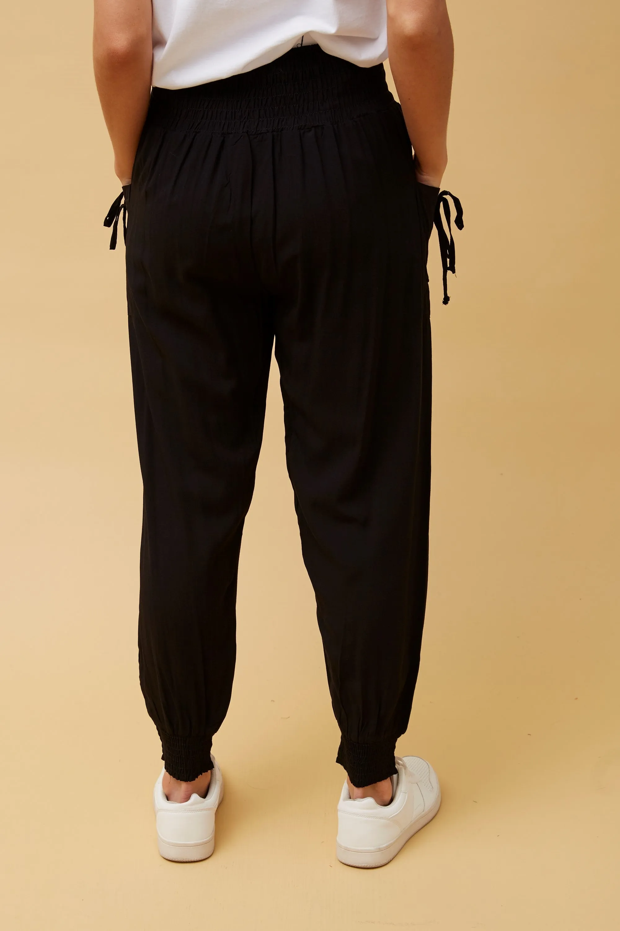 CKM |Solid Harem Pants | Black