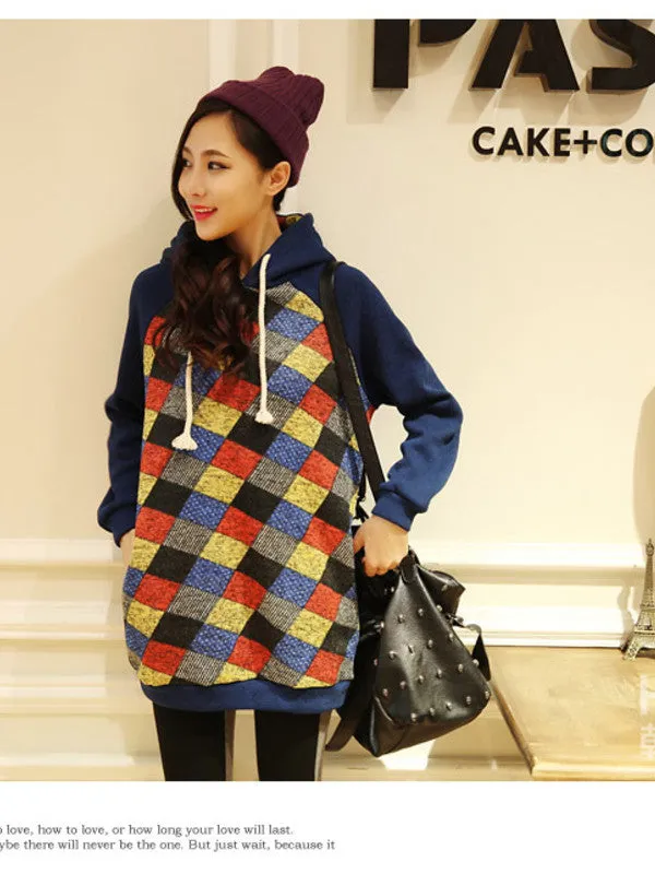 Clearance - multi color check hoodies