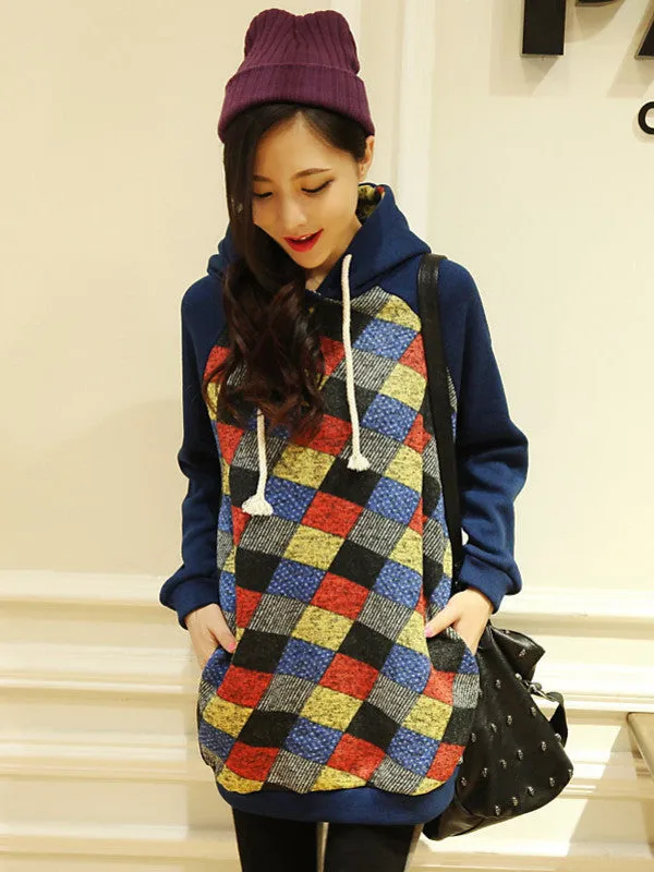 Clearance - multi color check hoodies