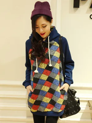 Clearance - multi color check hoodies