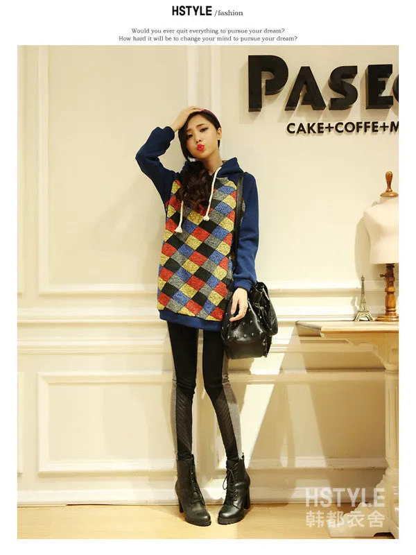 Clearance - multi color check hoodies