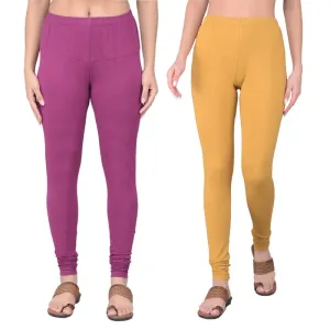 Comfort Lady Regular Fit Ankle Length Leggings Pack of  2