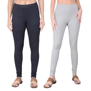 Comfort Lady Regular Fit Ankle Length Leggings Pack of  2