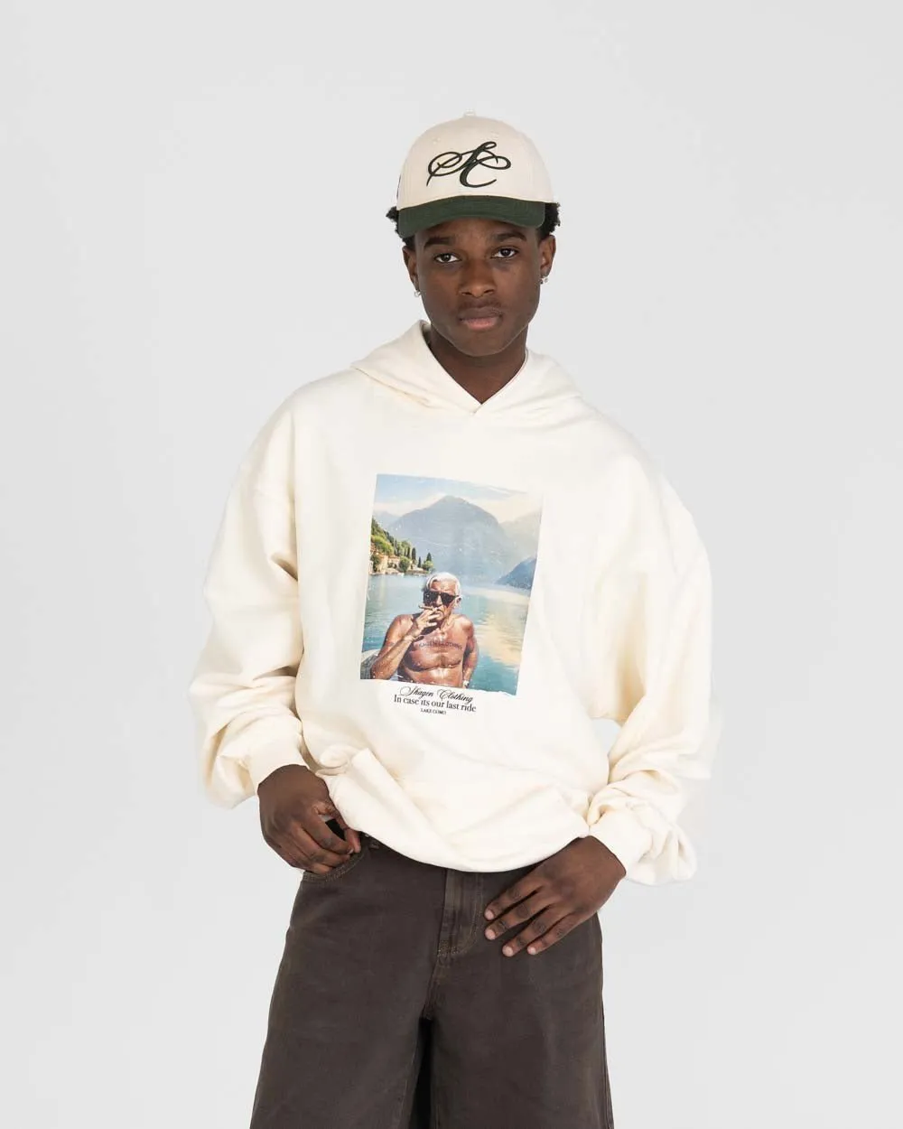 Como Graphic Hoodie White