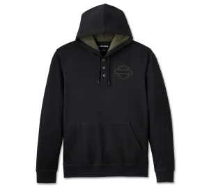 Cowboy Rider Hooded Henley - Harley Black
