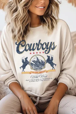 Cowboy Wild West Graphic Brushed Sweatshirts