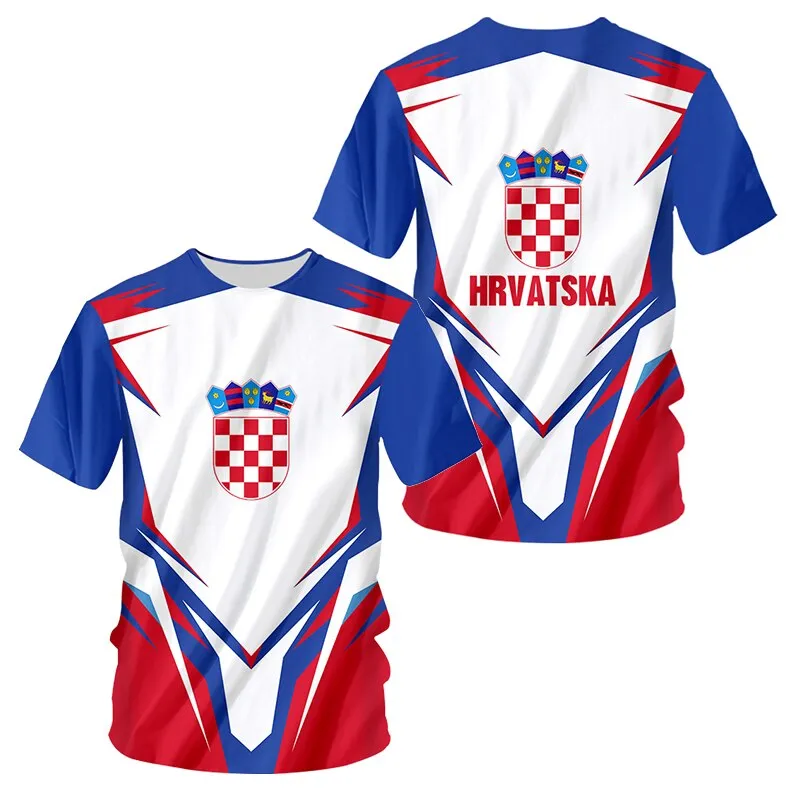Croatia Flag Football Jersey Summer Men Soccer P