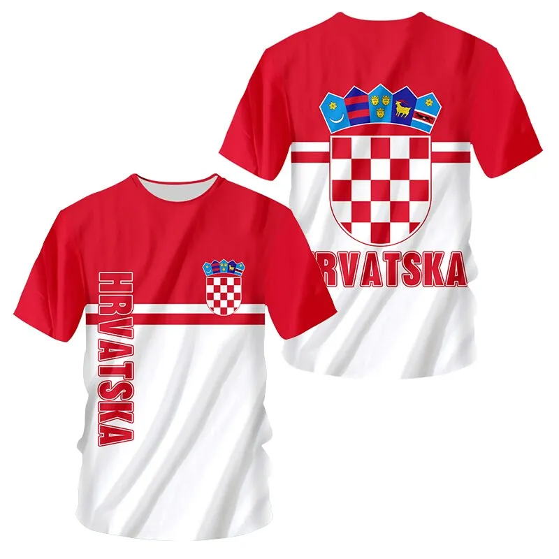 Croatia Flag Football Jersey Summer Men Soccer P