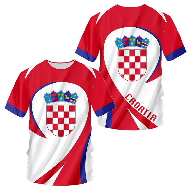 Croatia Flag Football Jersey Summer Men Soccer P
