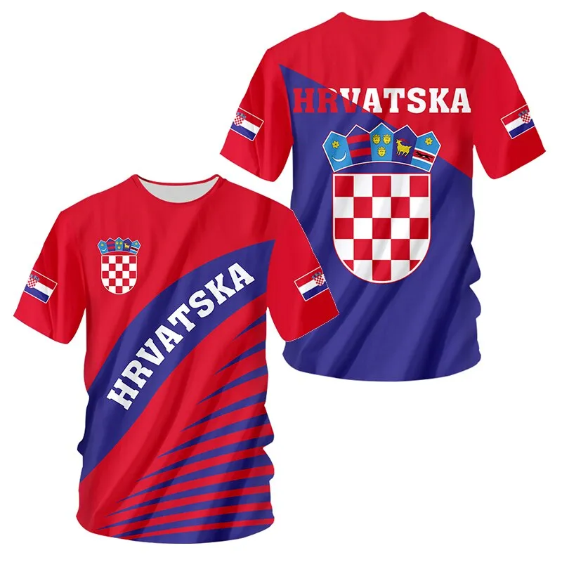 Croatia Flag Football Jersey Summer Men Soccer P