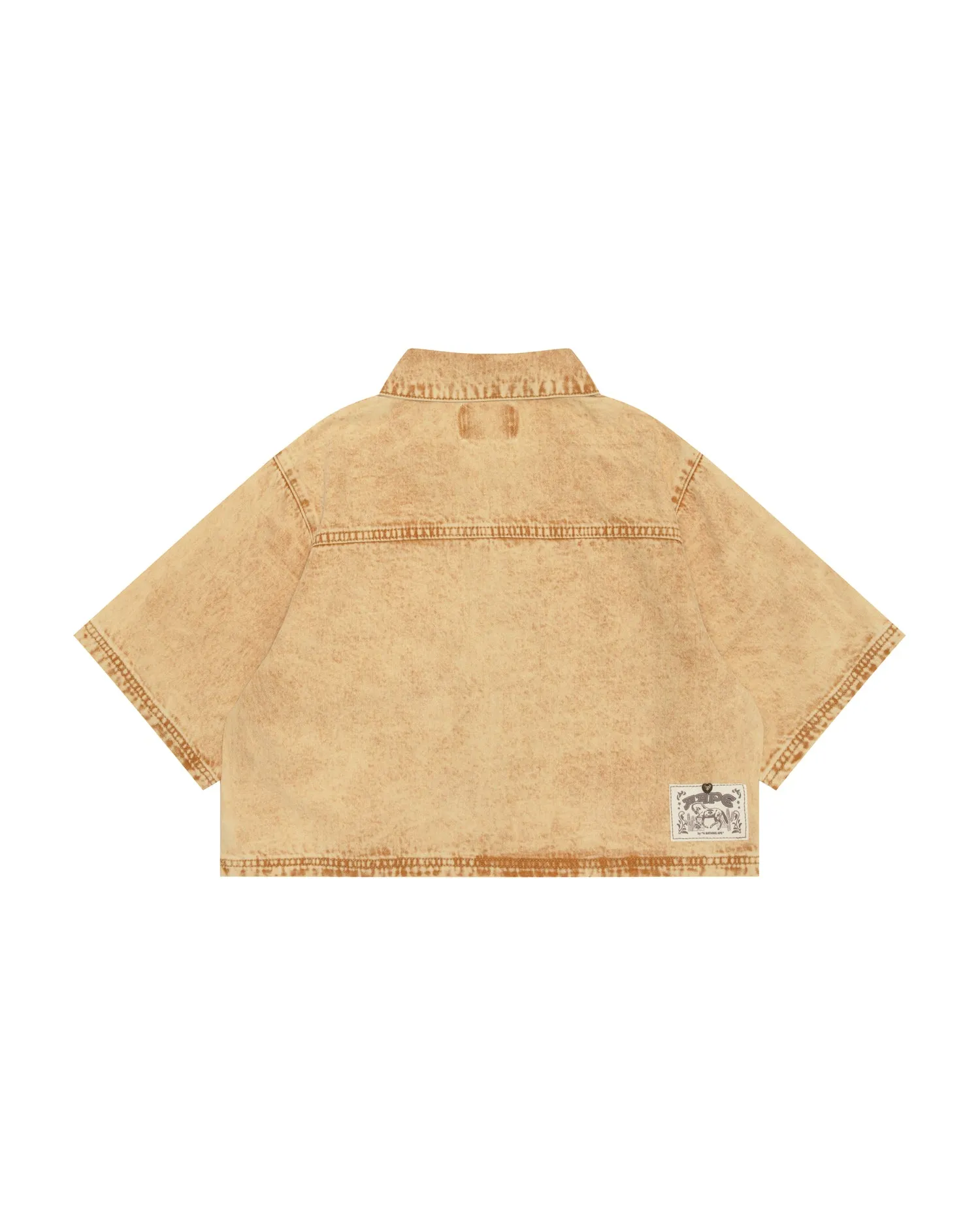 Cropped logo zip-up shirt