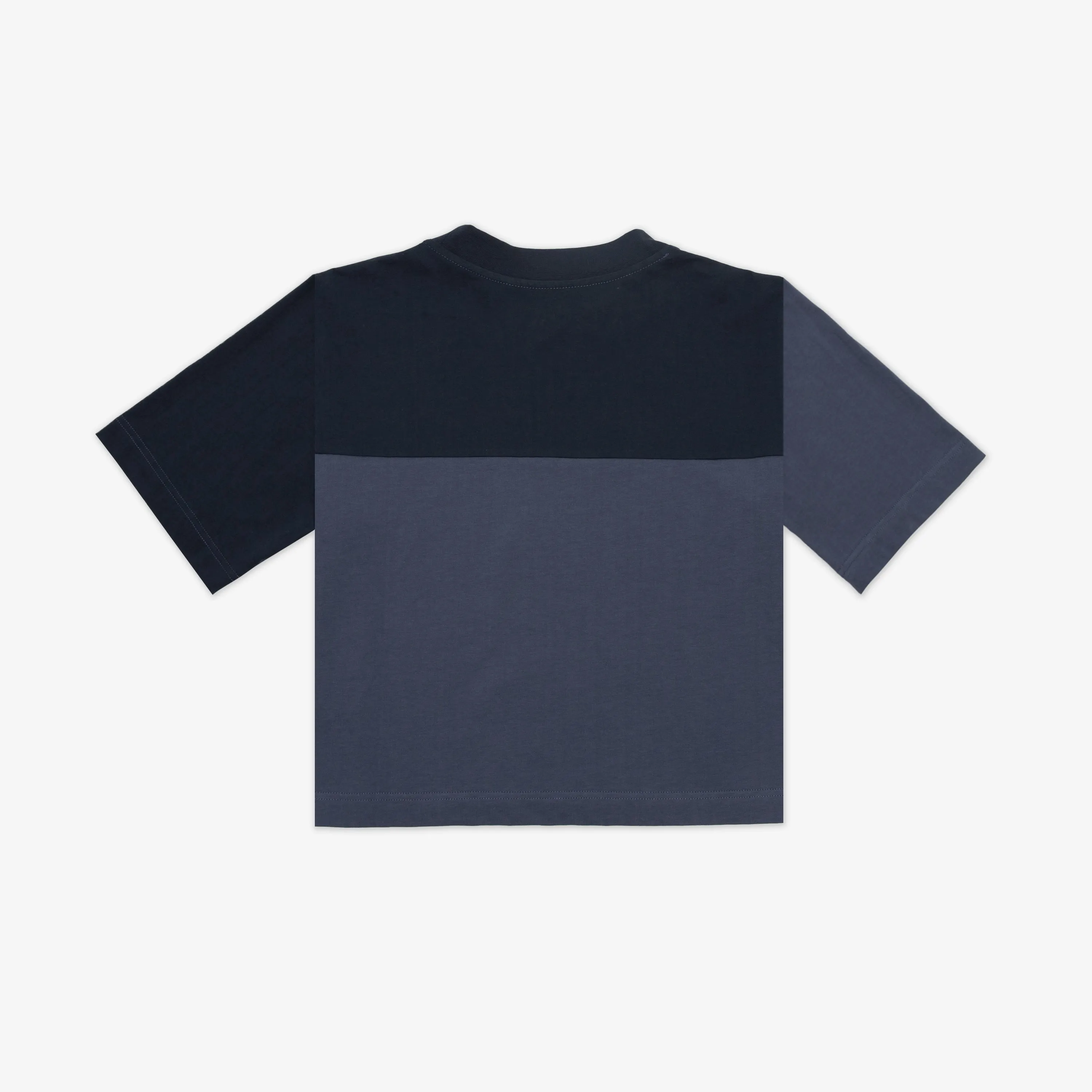 Cropped Split T-Shirt Blue