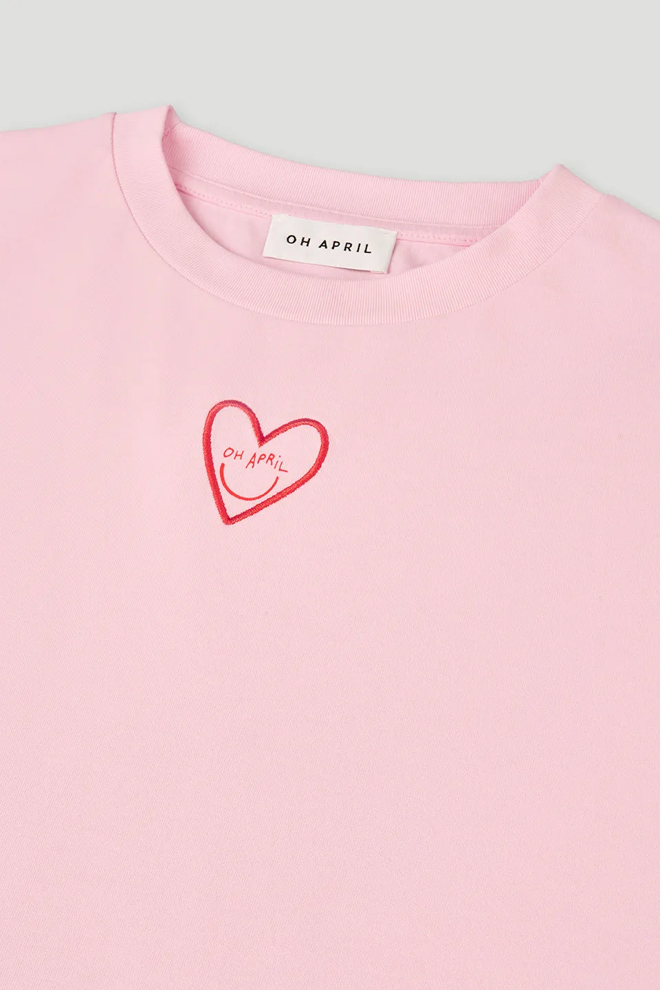 Cropped T-Shirt Heart Soft Blush