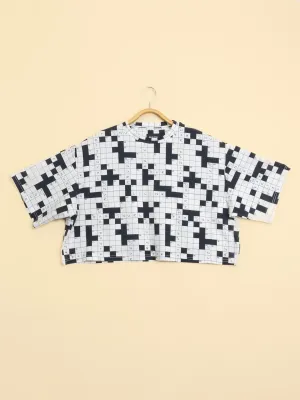 Crossword Cropped T-shirt Dames