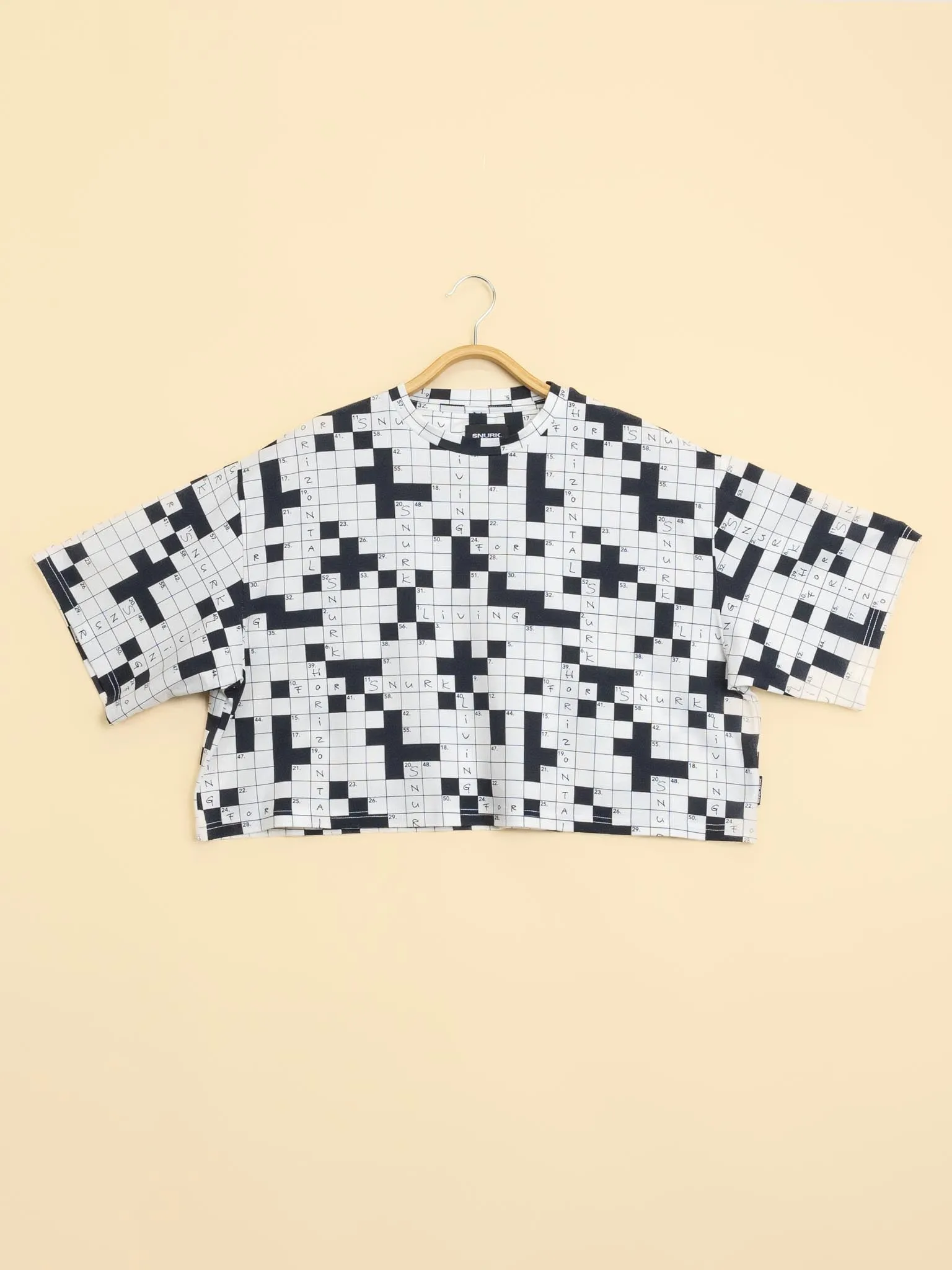 Crossword Cropped T-shirt Dames