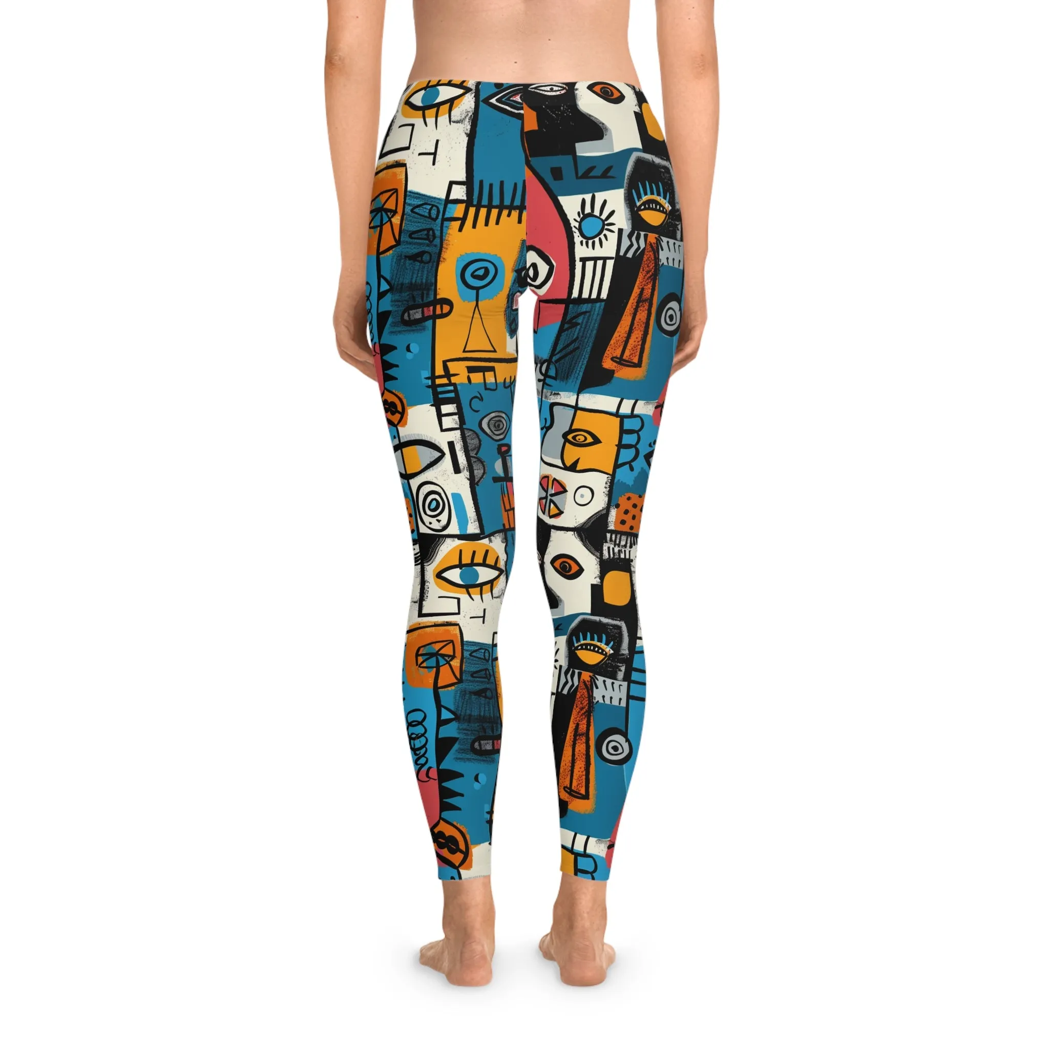 Cubist Chic Stretchy Leggings for Active Wear & Relaxation