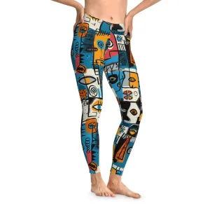 Cubist Chic Stretchy Leggings for Active Wear & Relaxation