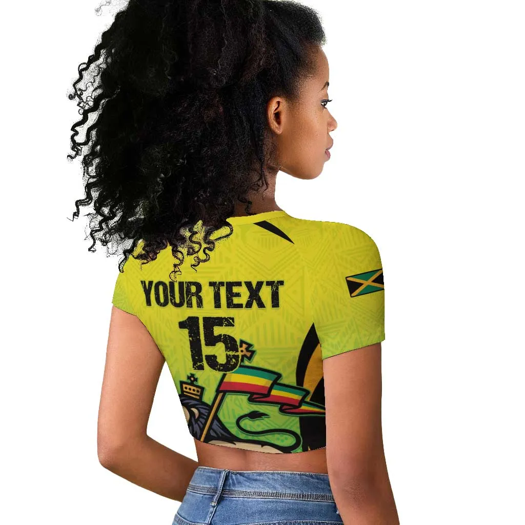 Custom Jamaica Football Raglan Cropped T shirt Go Champions LT15