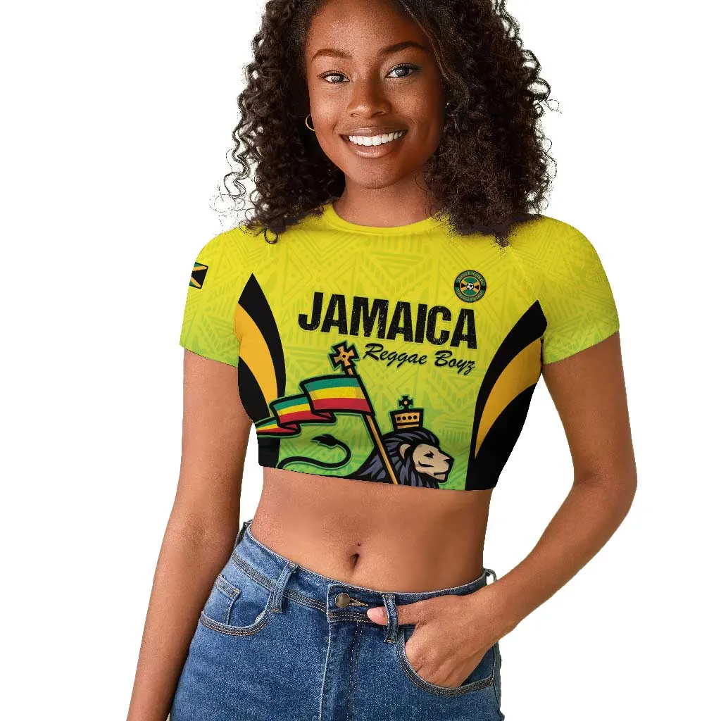 Custom Jamaica Football Raglan Cropped T shirt Go Champions LT15