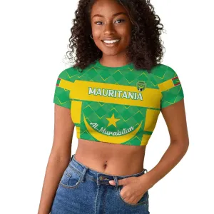 Custom Mauritania Beach Soccer 2025 Raglan Cropped T shirt Allez Al-Murabitun LT15