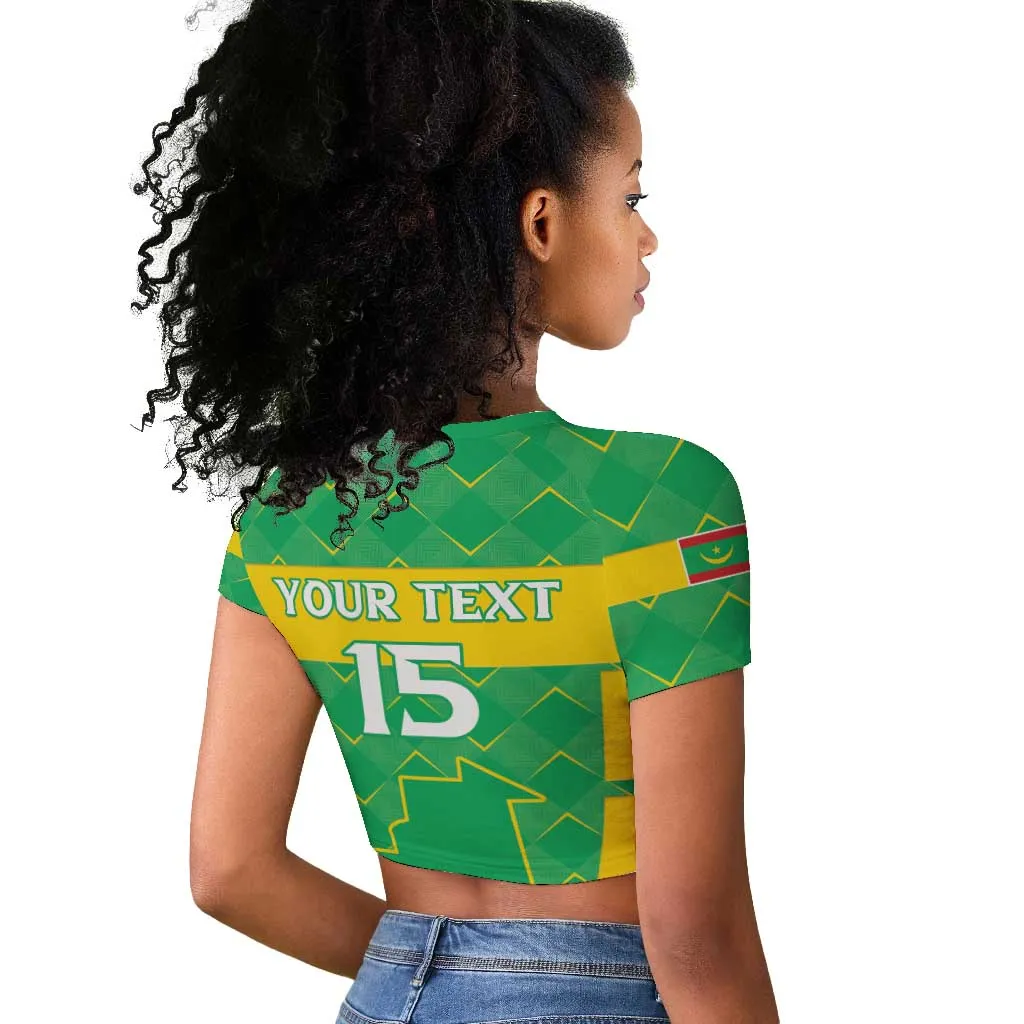 Custom Mauritania Beach Soccer 2025 Raglan Cropped T shirt Allez Al-Murabitun LT15