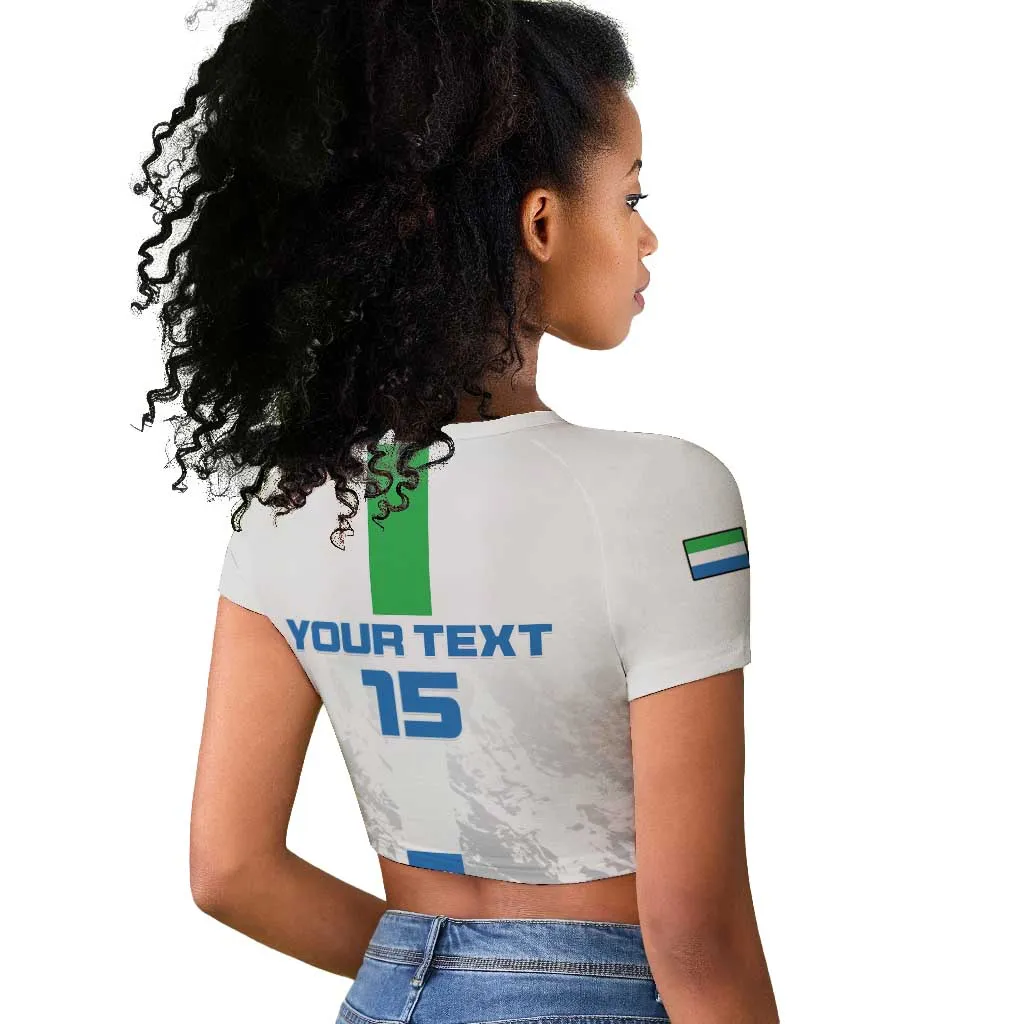 Custom Sierra Leone Football Raglan Cropped T shirt Grunge Style LT15