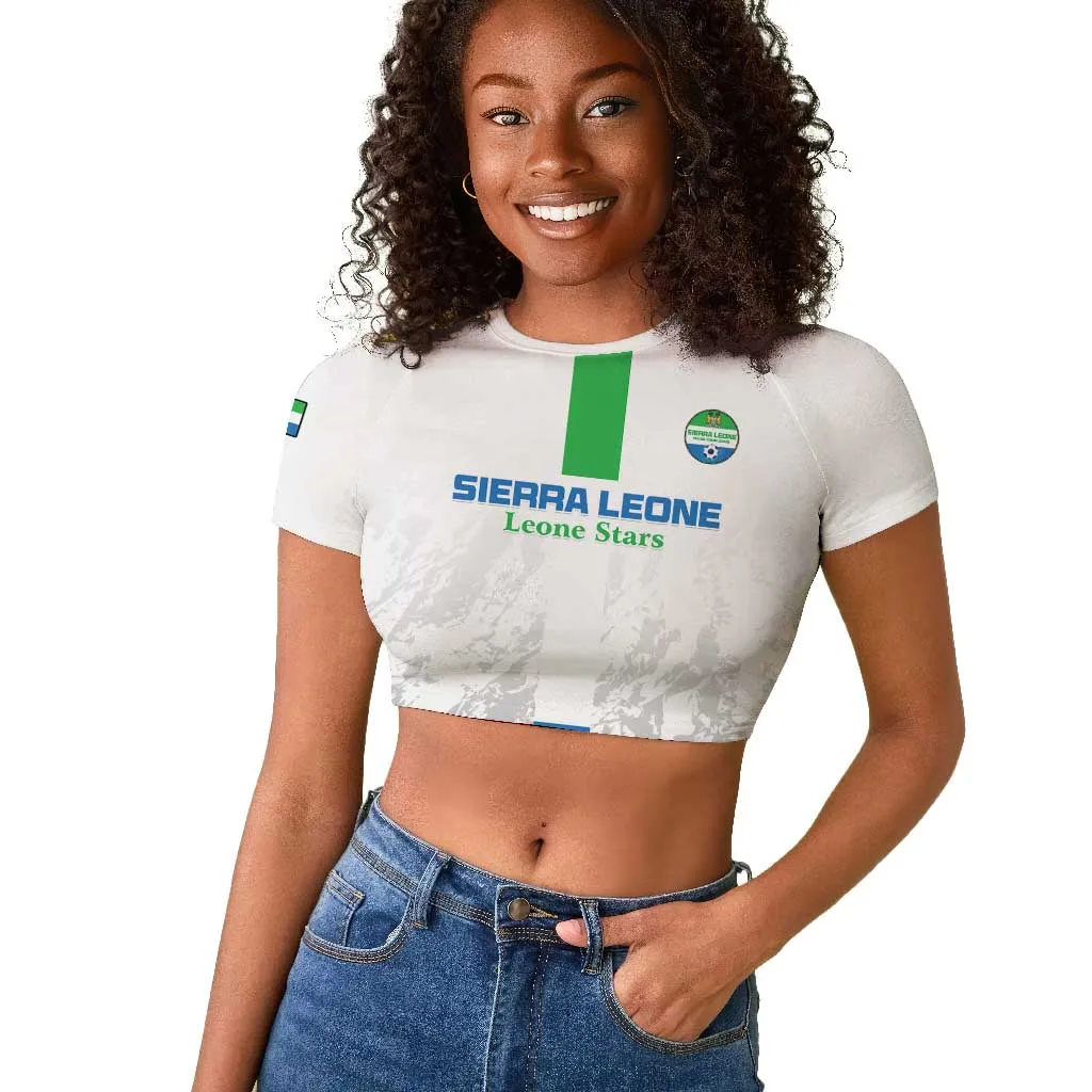 Custom Sierra Leone Football Raglan Cropped T shirt Grunge Style LT15