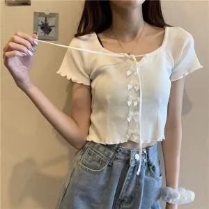 cute cropped T-shirt  KF1107