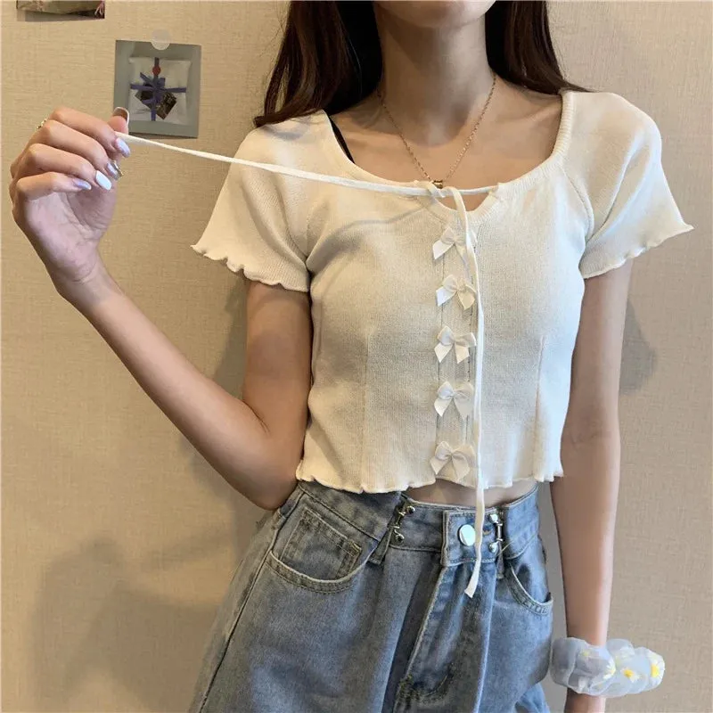 cute cropped T-shirt  KF1107