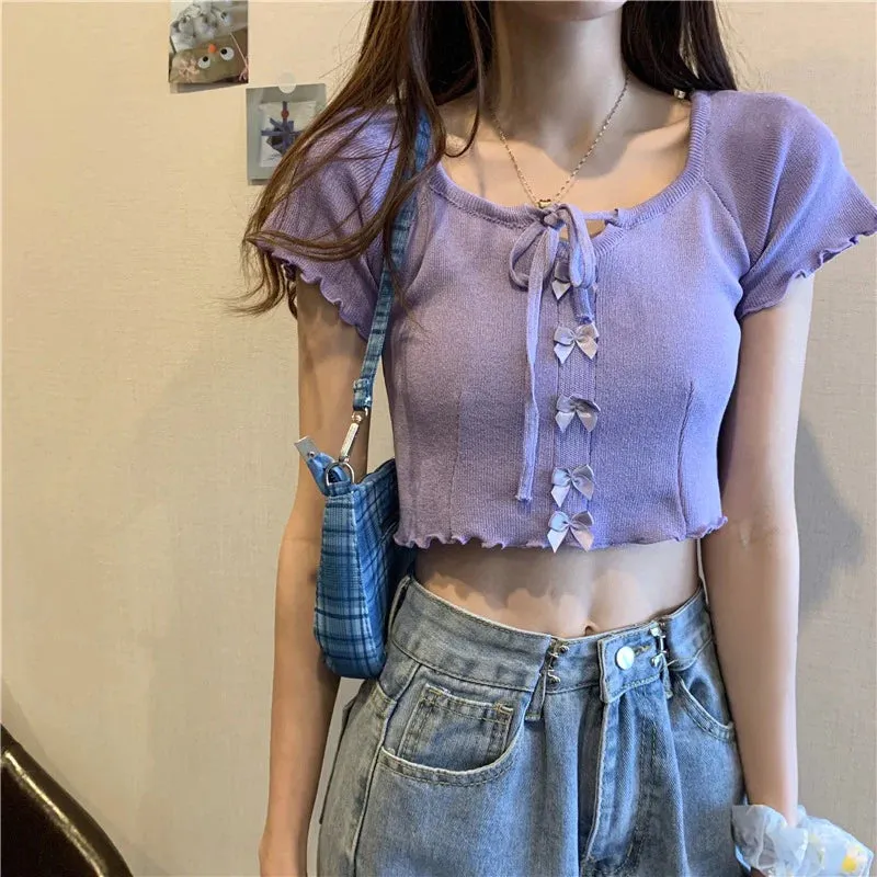 cute cropped T-shirt  KF1107