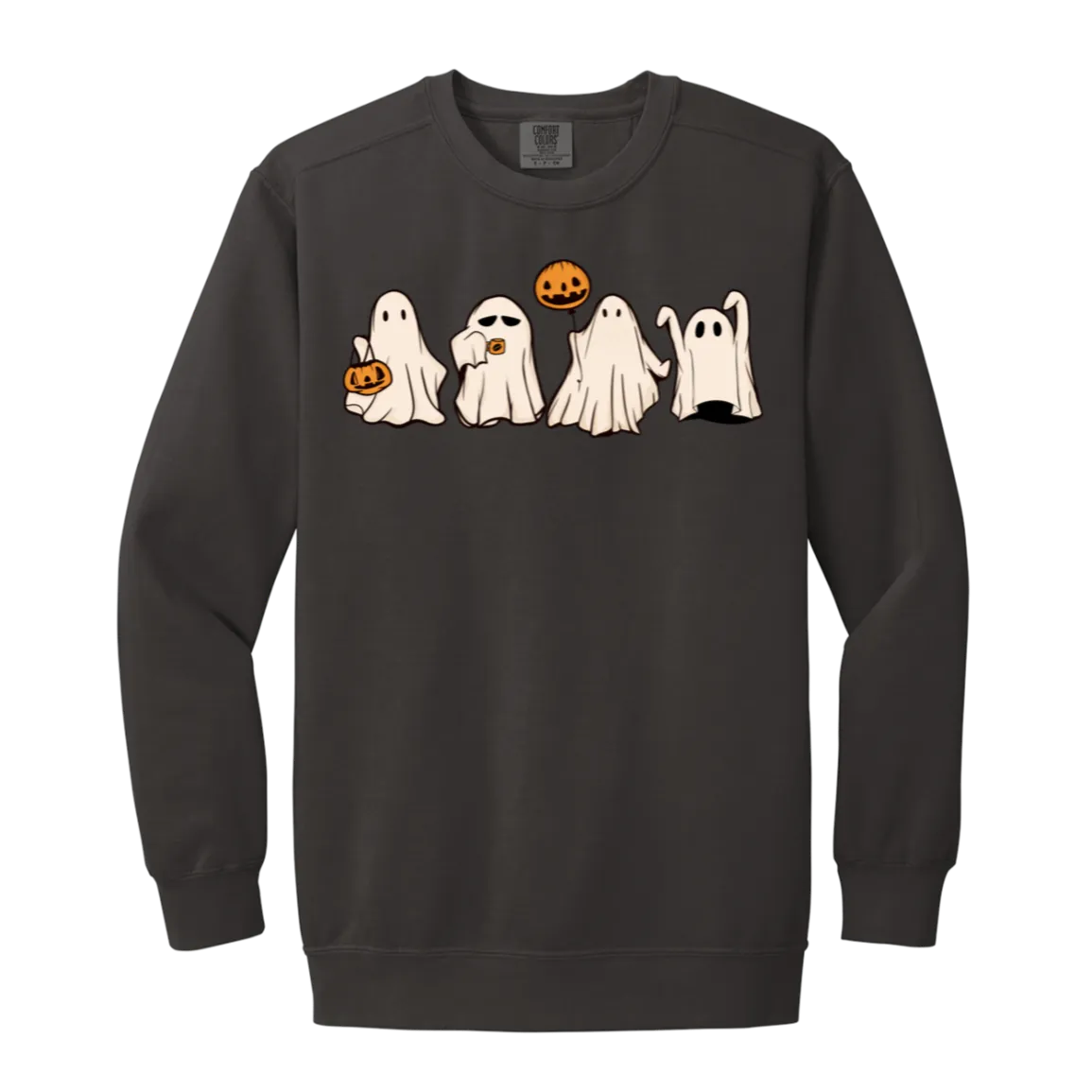 Cute Halloween Ghosts Crewneck Sweatshirt – Adorable Spooky Comfort Colors Pullover