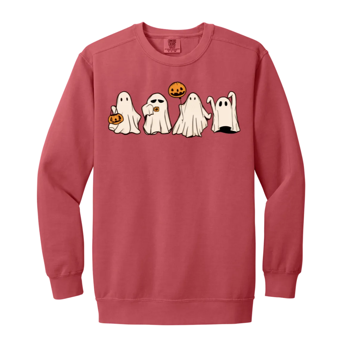 Cute Halloween Ghosts Crewneck Sweatshirt – Adorable Spooky Comfort Colors Pullover