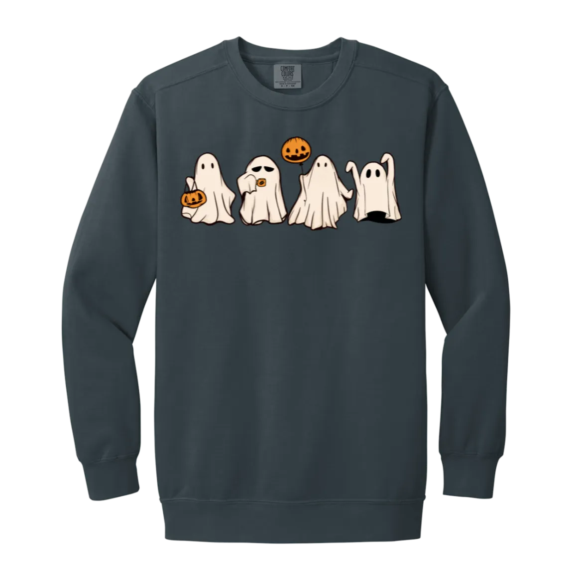 Cute Halloween Ghosts Crewneck Sweatshirt – Adorable Spooky Comfort Colors Pullover